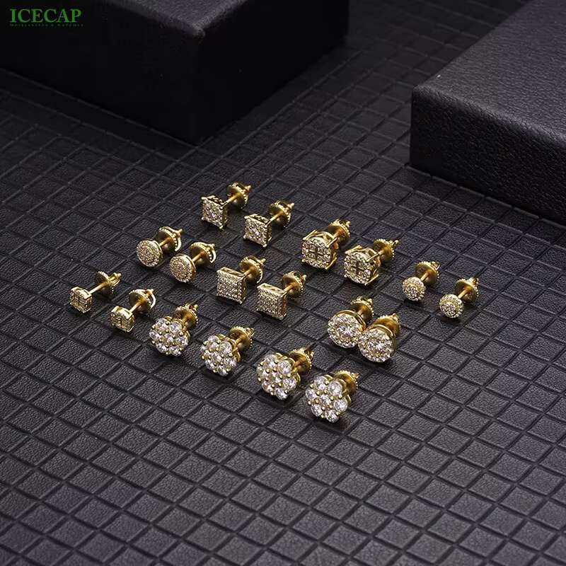 Icecap Fashion Jewelry 18K Gold Plated Wholesale Moisanne Diamond Earrings Lovely Gift for Girls Party Western Wedding Earring