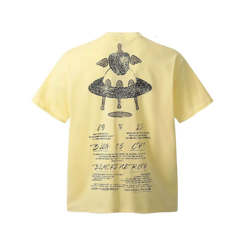 Creative Print Short Sleeve T-Shirt Mens Double-Sided Printed Summer High Street Loose Crew Neck Half-Sleeve Cotton Tee Men
