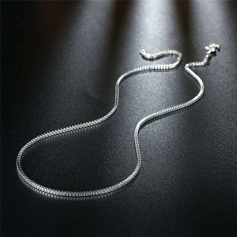 925 Sterling Silver Necklace 16/18/20/22/24 Inches Fine 1.5MM Box Chain For Women Top Quality Fashion Jewelry Christmas Gifts