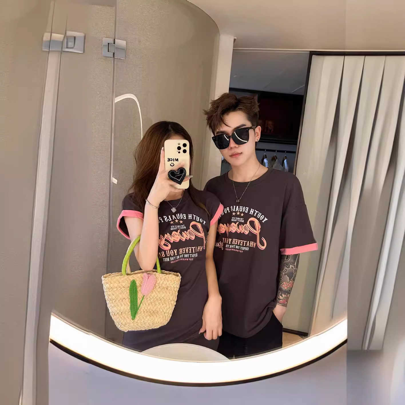 Childrens clothing parent-child clothing summer letter straight tube dress girls loose casual T-shirt skirt womens clothing casual S2548