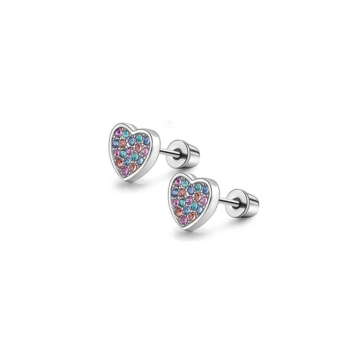2/12pcs Stainless Steel Hypoallergenic Cute Cubic Zirconia Screw back Stud EarringCartilage Tragus Helix Conch Piercing Jewelry Z250408