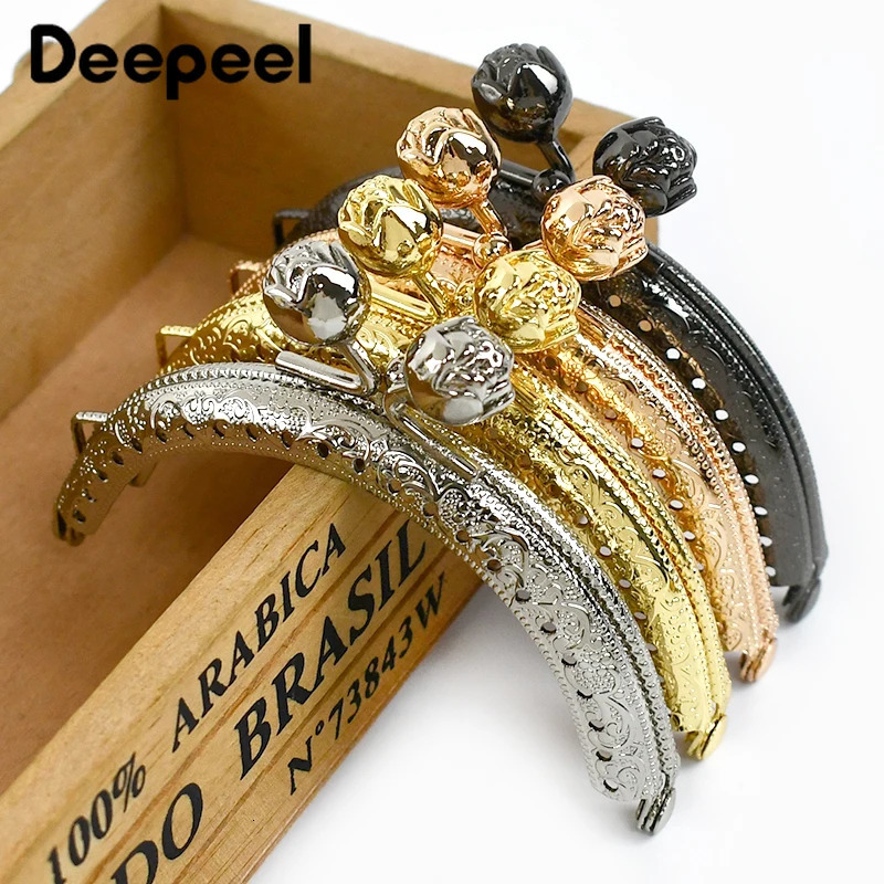 2510pcs Deepeel 85cm Metal Wallet Frame Handle Kiss Buckle DIY Handbag Hand Knitted Sewing Bracket Bag Accessories 250408