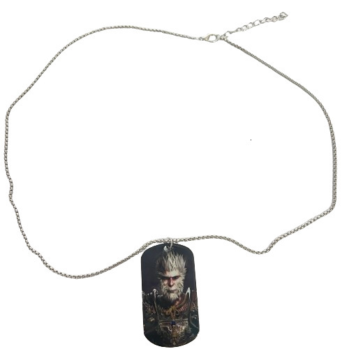 Game Black Myth Wukong Merchandise Monkey King Badge Pendant Stainless Steel Necklace Unisex