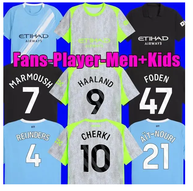 25 26 De Bruyne Phillips Man City Grealish Ferran Mahrez Foden Bernardo Joao Cancelo z Rodrigo Football Shirt Men Kids Kit Sets Soccer Haaland Jerseys