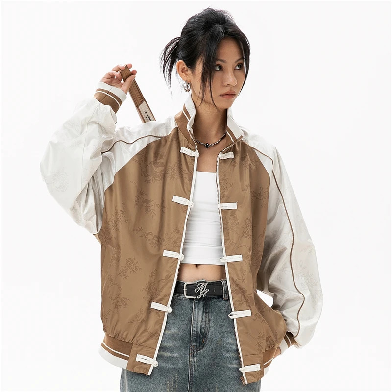 Womens bomber jacket Coquette fashion aesthetic clothing womens Chinese style baseball uniform and 250409