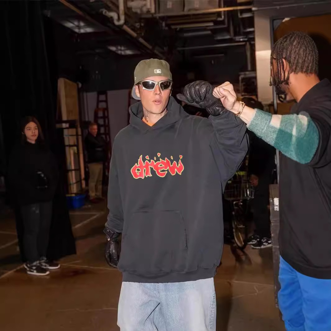 Drew House Flame Bieber Drew Print Hoodies