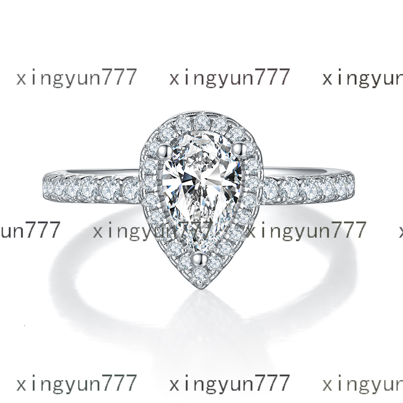 Luxury Designer Jewelry Wedding 925 Silver GRA 1ct Vvs Pear Cut Moissanite Rings for Women