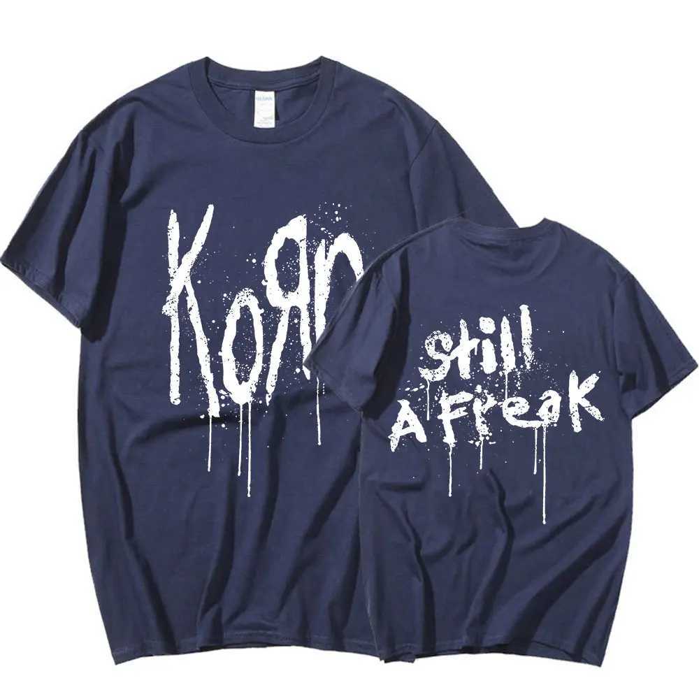 Korn Music Concert Rock Band World Tour T-shirt Mens Retro Metal Gothic Oversized T-shirt Street Clothing Short Sleeve T-shirtXJ250409