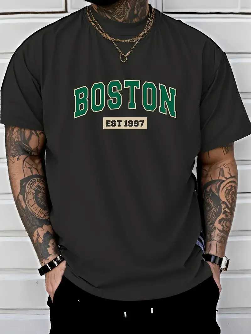 Japanese simple and fresh letter pattern summer short sleeved outdoor casual comfortable breathable mens short sleeved T-shirtXJ250409