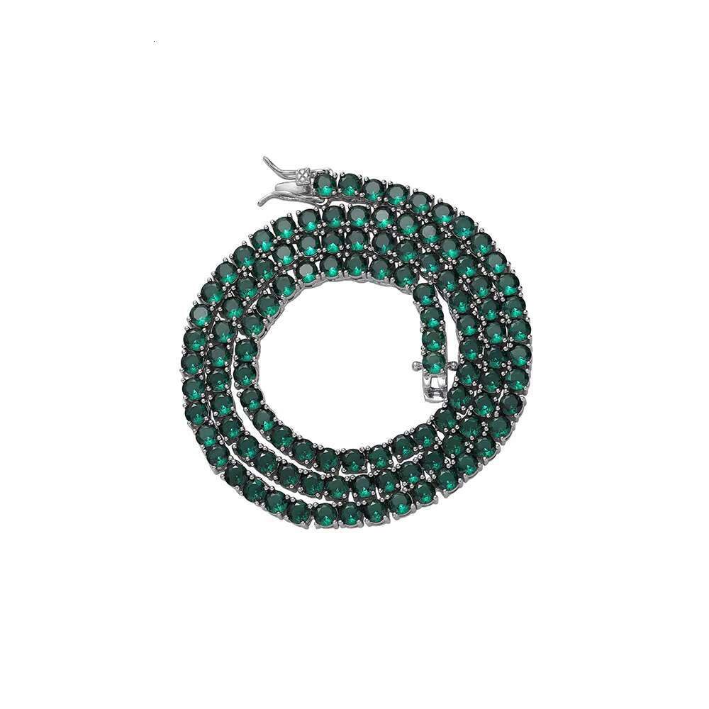Wholesale Gold Plated Emerald Brass Diamond Necklace Hypoallergenic Womens Moissanite Necklace