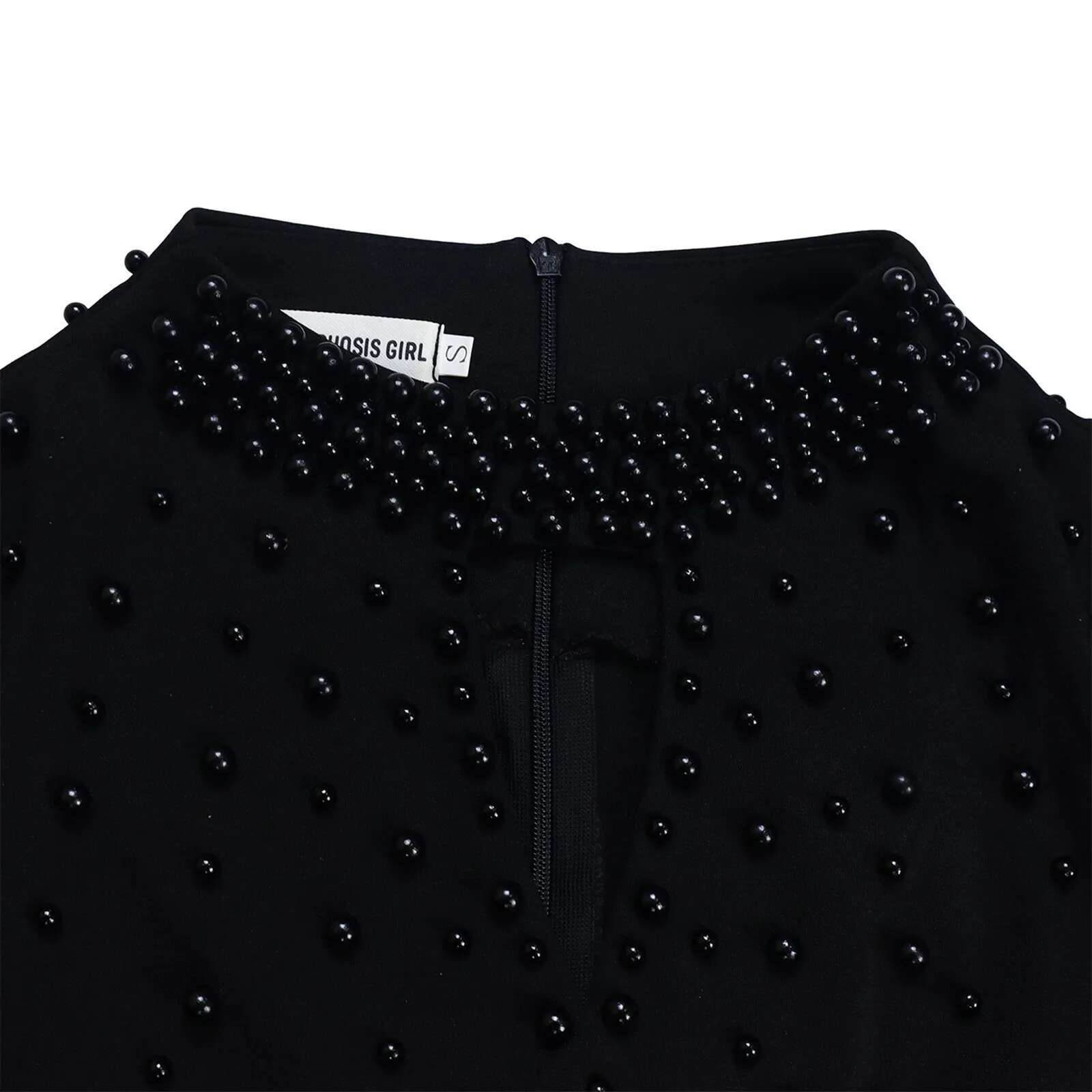 Dongdumaoyi Elegant High Neck Beaded A Line Dress With Waist Cinching Women S Fashion Formal Gown Cocktail Dresses For Clubwear