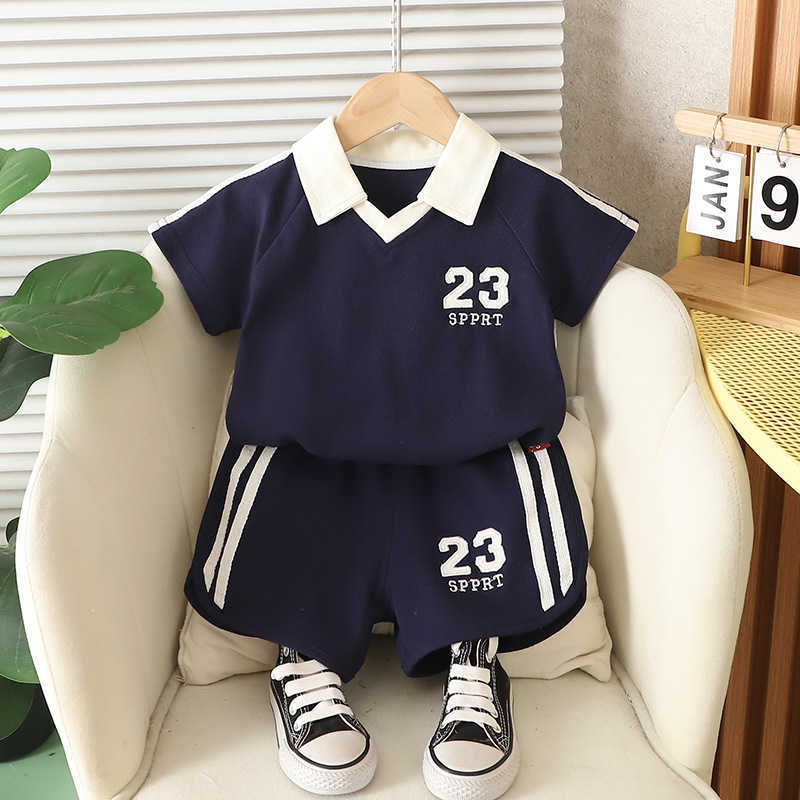 Childrens short sleeved set boys T-shirt babys summer childrens clothing girls shorts baby clothes summer clothes S2548