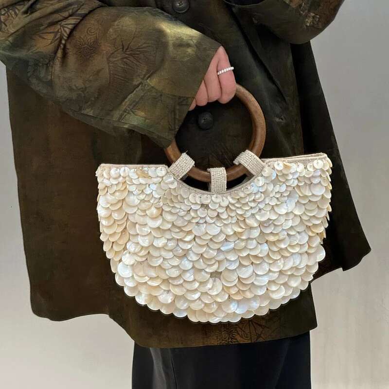 NEW Handmade Heavy Industry Bead Handbag Embroidered Rhie Pearl Diagonal Totes Women's Wedding Party Bag