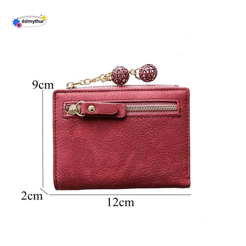 1PC PU Leather Women Short Wallet Fashion Zipper Clutch Folding Coin Purse with Tassel Cute Girls Money Bag Credit Card Holder ddmythur