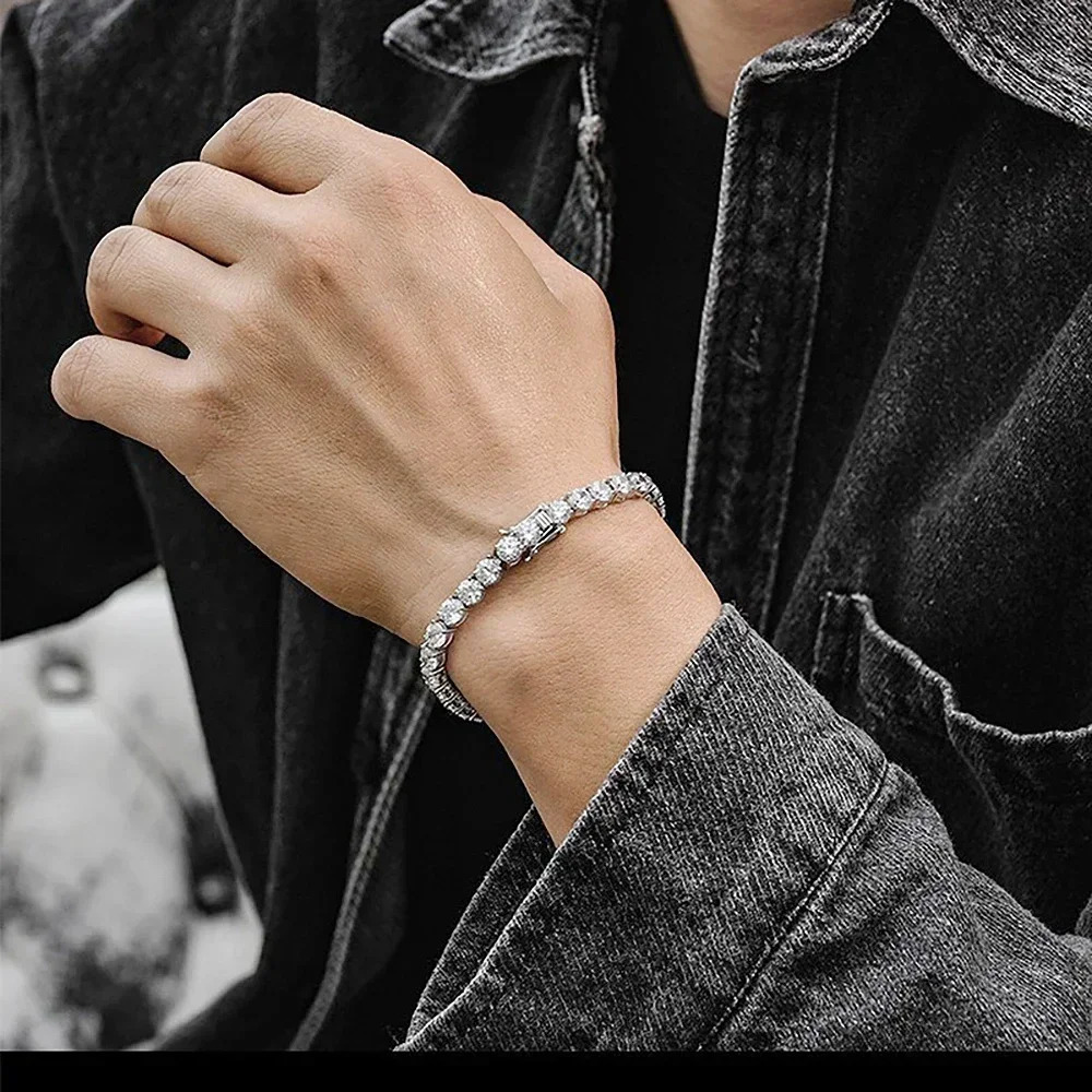 3/5/6.5mm Full Diamond Tennis Bracelet with Gra Certificate 925 Sterling Silver Bracelets for Women Men Fine Jewelry 250408