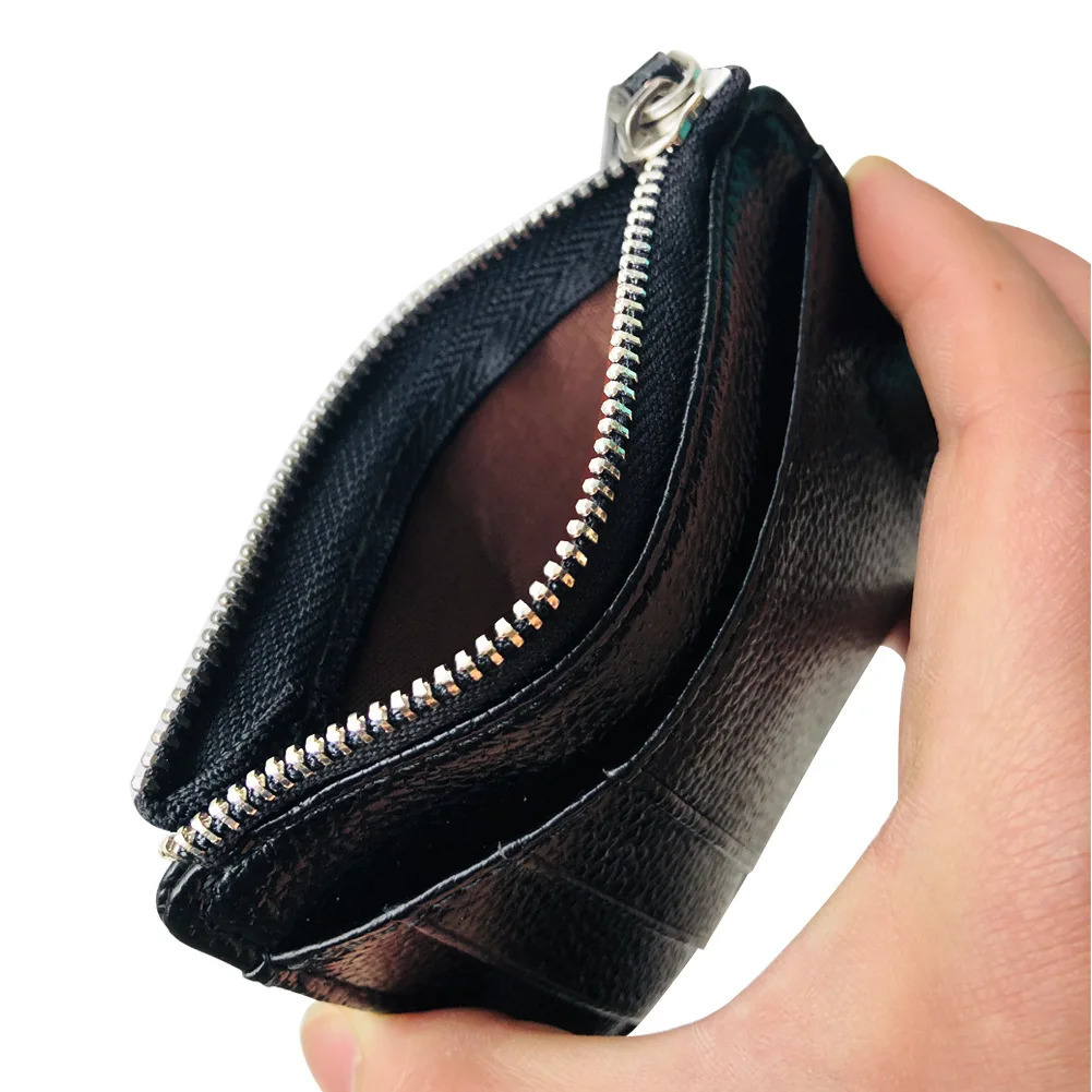 Mini Zipper Card Bag Ultra Thin ID Bank Wallet Credit Organizer Portable Mens Short 250408