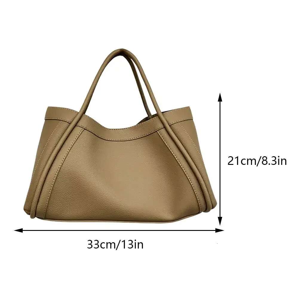Leather Tote And Pouch Women Large Capacity Shoulder Handbag Casual Crossbody Clutch Commuting Bag