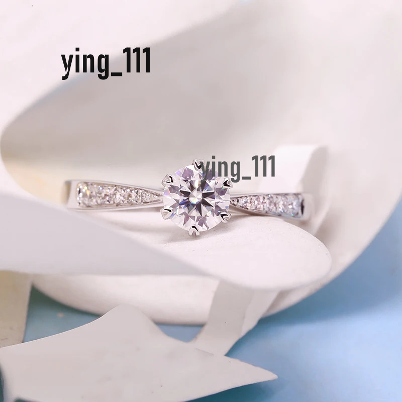 AEAW 14k White Gold 0.54CT D-E-F Color VS Round Cut CVD Lab Grown Diamond Jewelry Diamond Engagement Ring For Woman Party