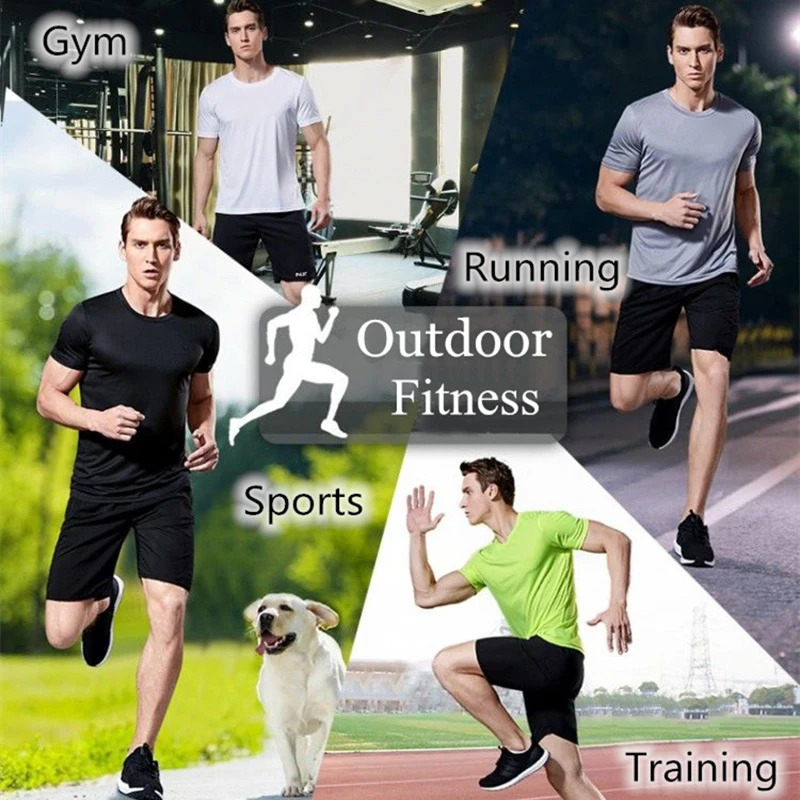 No mens quick drying short sleeved gym running moisturizing round neck Tshirt training sports shirt top 250409