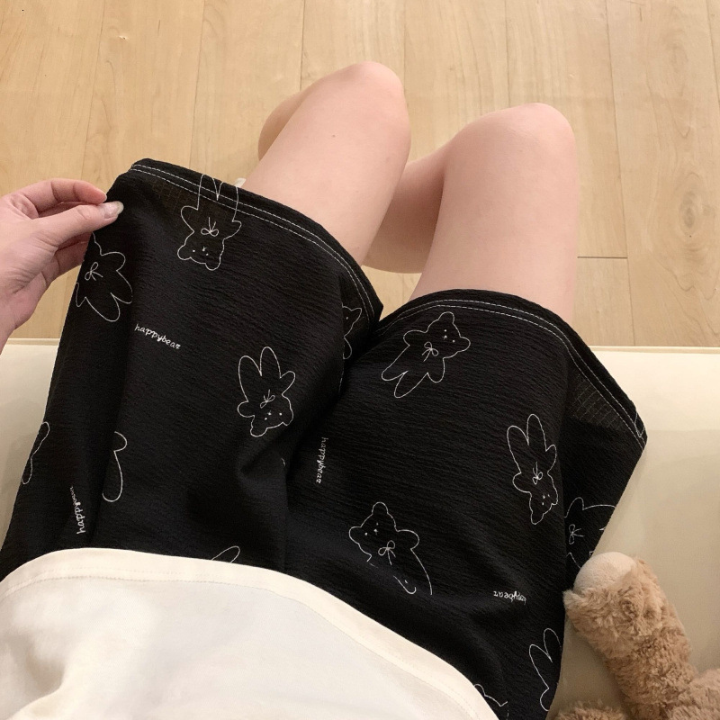 2025 New Designer Shorts Summer Thin Girls Sleeping Loose Casual Cropped Pants, New Printed Cartoon Home Cute Internet Celebrity Shorts