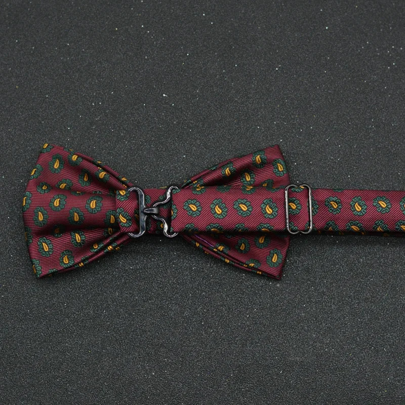 Bow tie mens wedding double groom retro formal dress shirt pattern 250407