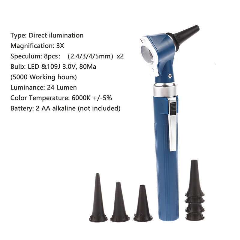 Professional Otosco Diagnostic Kit Medical Home Doctor ENT Care Endoscope LED Portable Otoscope Ear Cleaner With 8 Tips