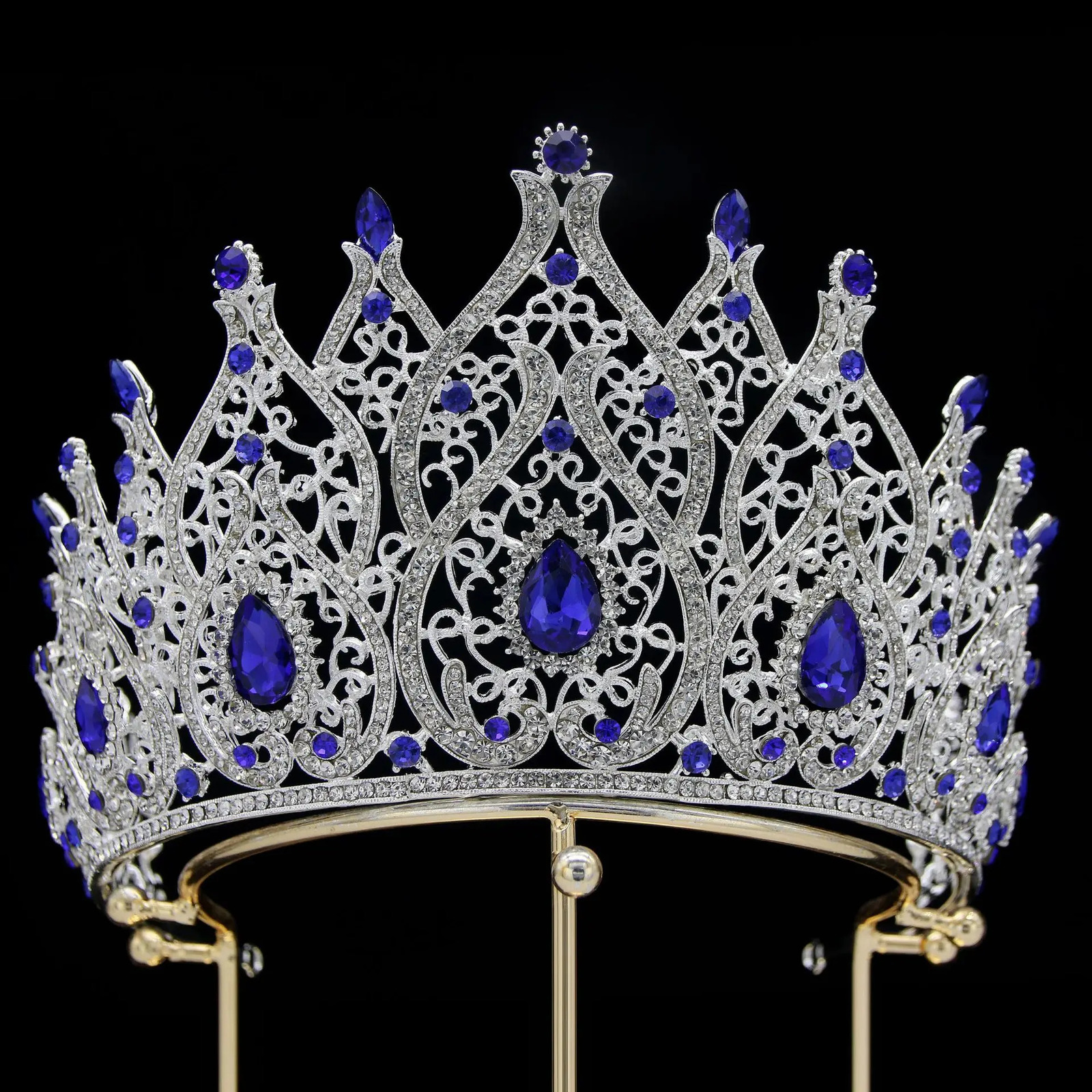 Levery Miss Universe Big Rhinestone Wedding Crown Tiaras Queen Princess Headpiece Pageant Hair Accessories 251107