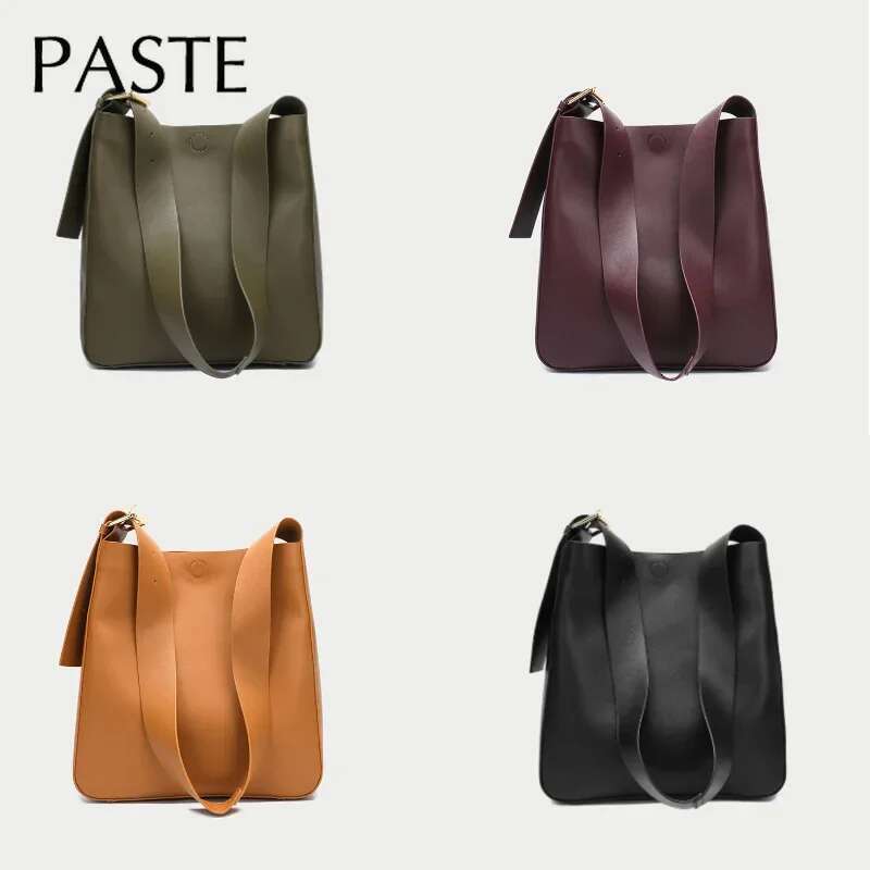 2024 Solid Color Fashion Cowhide Leather Shoulder Bag For Casual Ladies Crossboday Bags Designer Famous Brand Women Totes