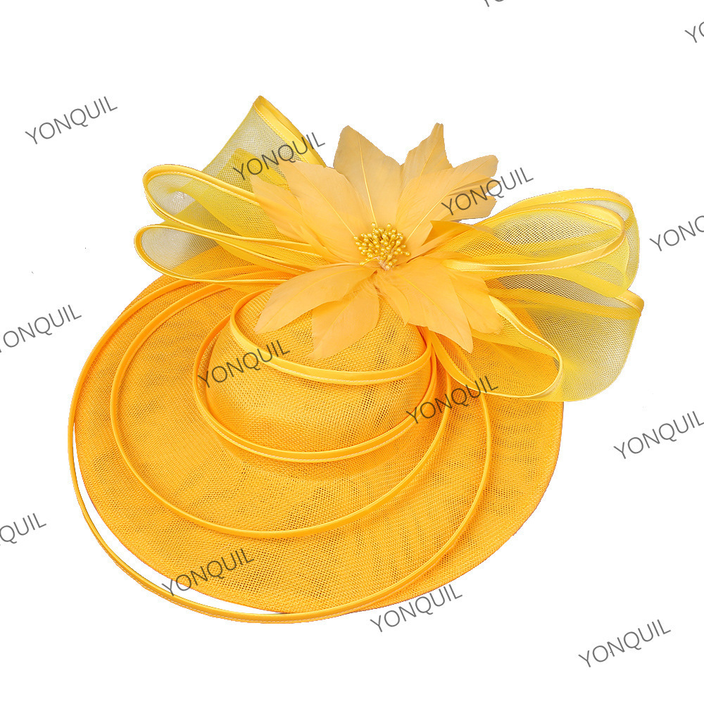 temperament horse racing festival feather top hat socialite family party hair accessories formal dress headwear hat style241217