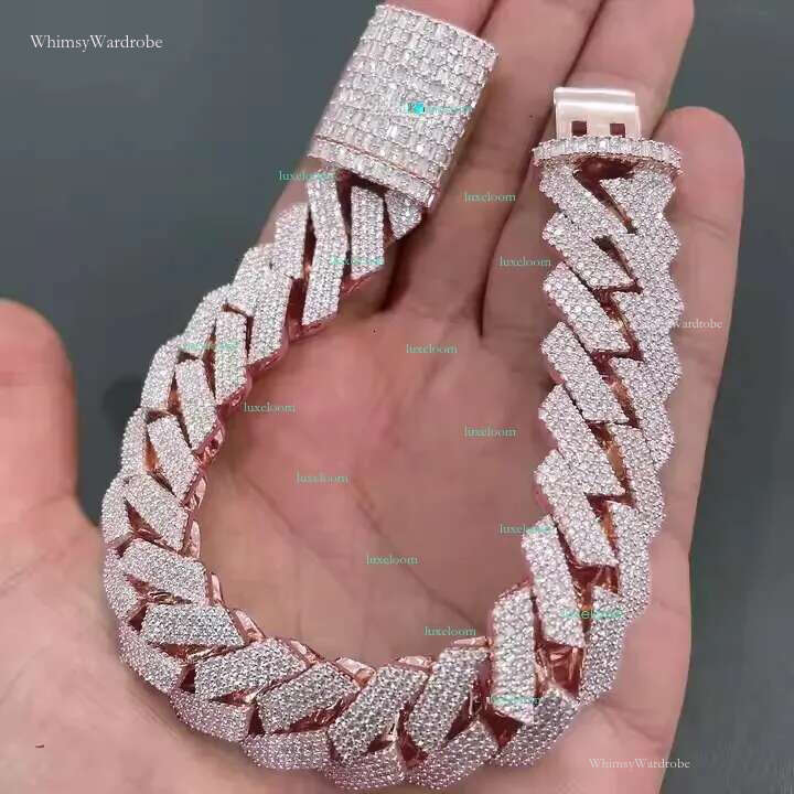 Elegant Sterg Sier Moissanite Cuban Pendant Necklace for Men - Hip Hop Style Jewelry with Authentication