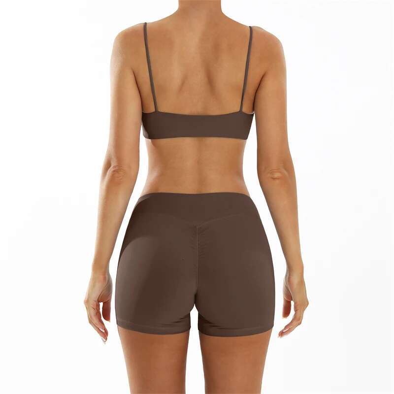 Summer Yoga Set Short 2 Piece Fiess Suit Sport Workout Outfit Women's Tracksuit Scrunch Gym Clothes Female Exercise Sportswear