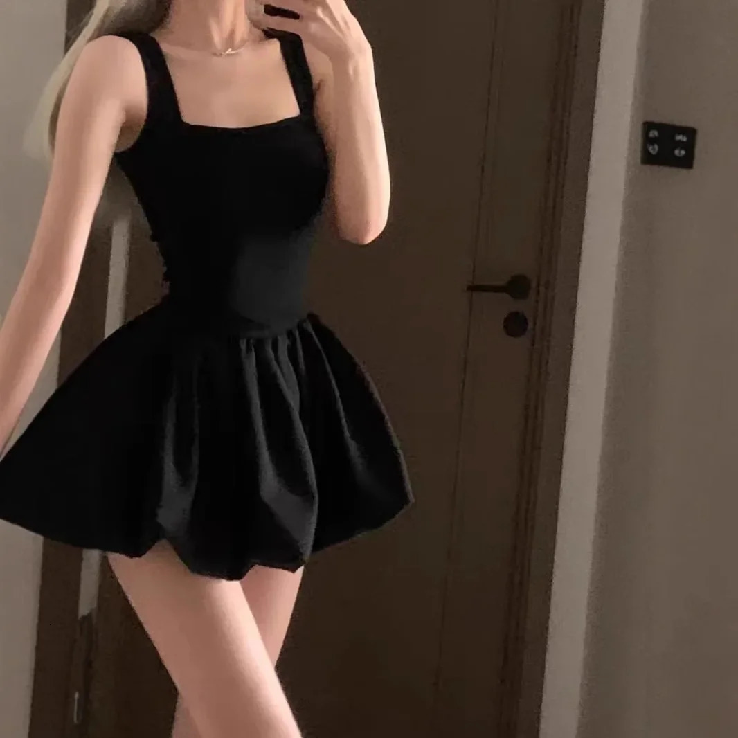Spicy Girl Ballet Style Pleated Strapless Dress Women Summer French Bouffant Skirt Birthday Mini Dress Elegant Dress 250408