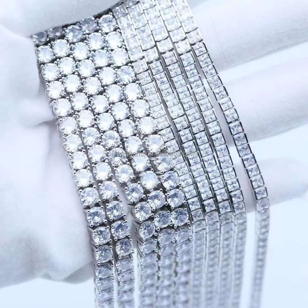 GRA Past Diamond Tester VVS Moissanite 925 Silver Bling Tennis Chain Iced Out Hip Hop Men Women Bracelet