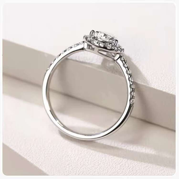 Handmade Custom 14k White Gold With 1ct Pear Cut Moissanite Diamond Eternity Engagement Ring