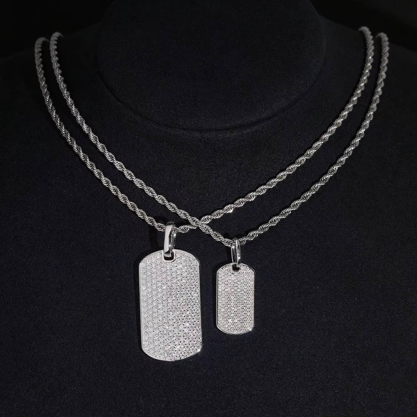 Custom Iced Out VVS Moissanite Dog Tags Hip Hop Pendant Pass Diamond Test 925 Sterling Silver 18K Gold Plated Fine Jewelry Men