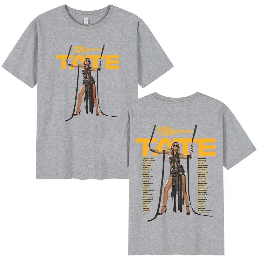 Tate McRae exclusive tour 2025 T-shirt mens Harajuku O-neck short sleeved T-shirt cotton casual T-shirt fan giftXJ250409