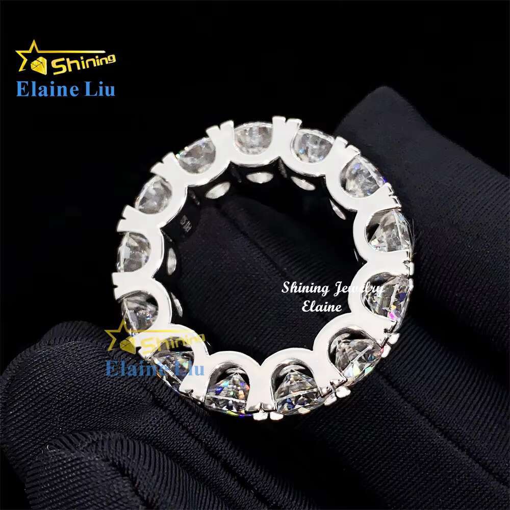 Luxury Factory Price Hip Hop Iced Out 925 Sterling Silver Cz Zircon or Vvs Moissanite Fashion Jewelry Rings