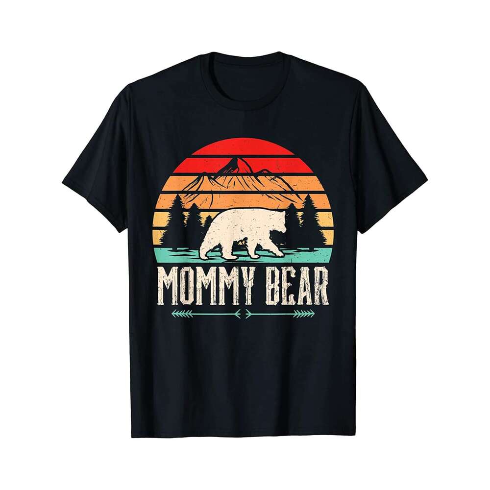 Designer T shirt Mens mommy bear mom bear camping - 220g T shits
