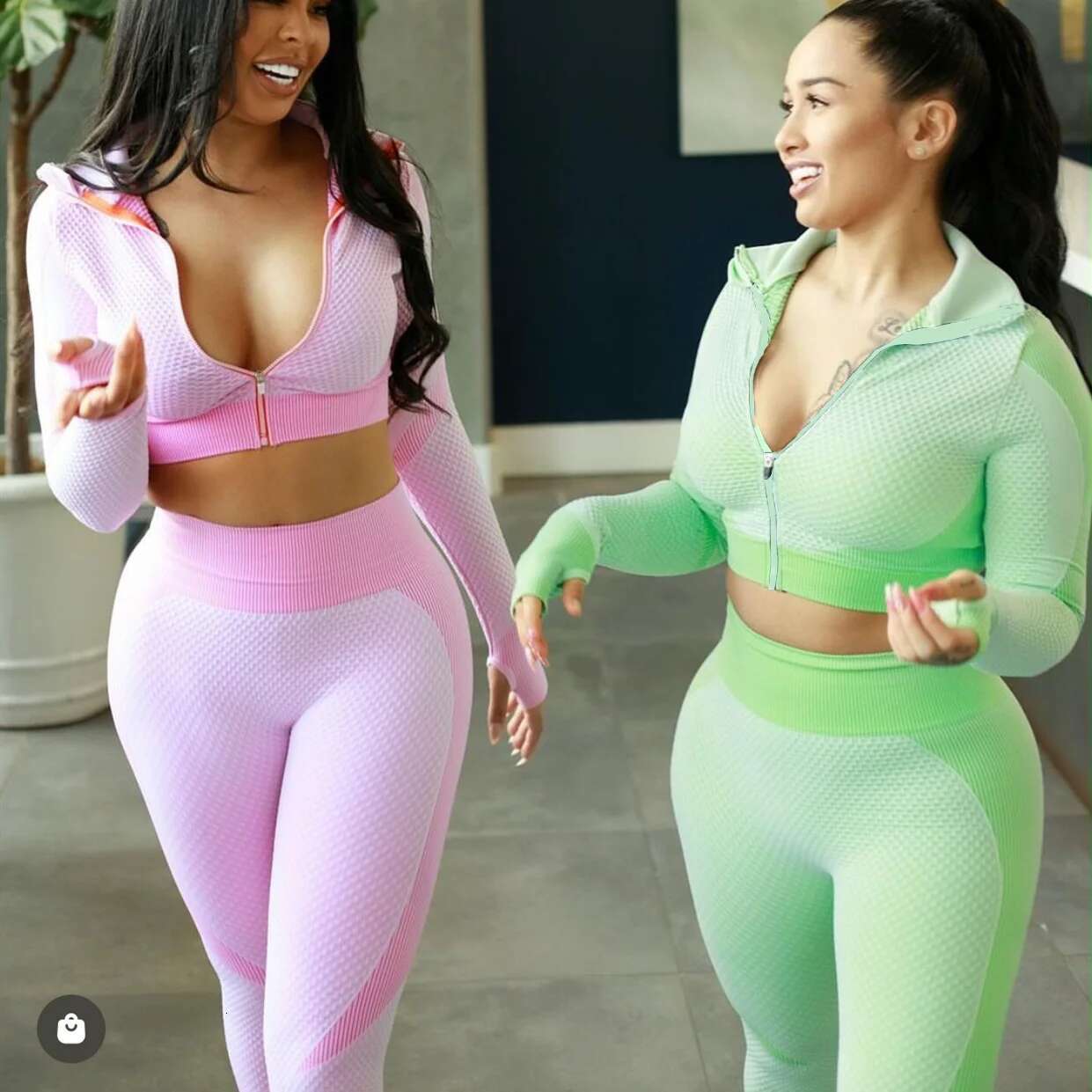 QK 2025 1PCS Warm Seamless Zipper Fiess Long Sleeve Tops Yoga Set Women Sports Pants Gym Active Suits