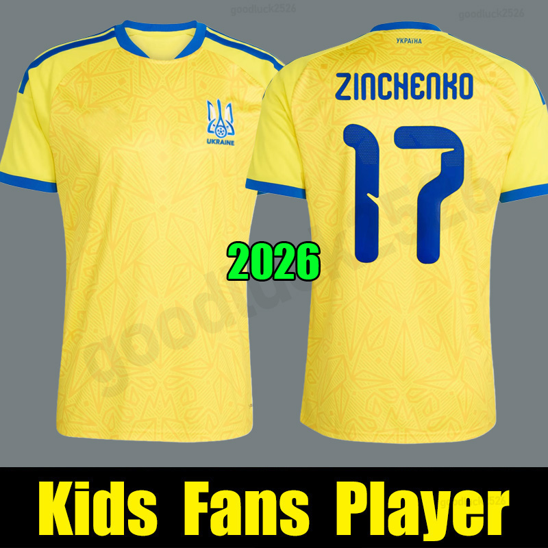 2026 World Cup Ukraine MATVIYENKO Mens Soccer Jerseys MYKOLENKO ZABARNYI KONOPLYA BONDAR VANAT Home Away Football Shirt Short Sleeve Adult Uniforms