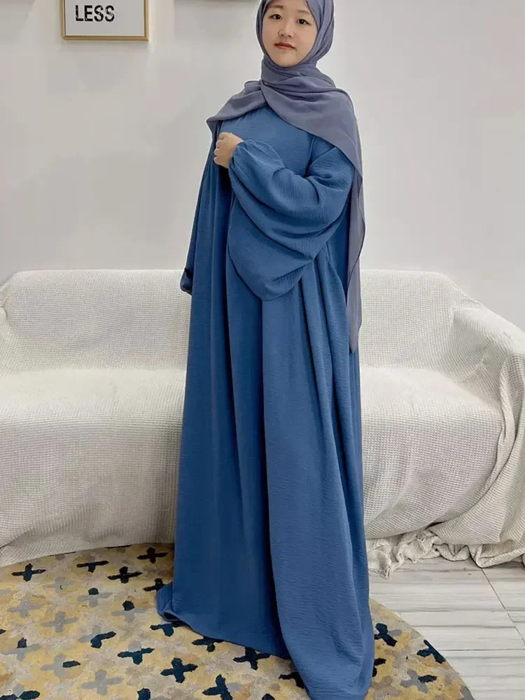 Ordinary Prayer Abaya Womens Balloon Sleeve Muslim Long Dress Islamic Abayas Ramadan Loose African Dubai Headscarf Robe Kaftan 250409