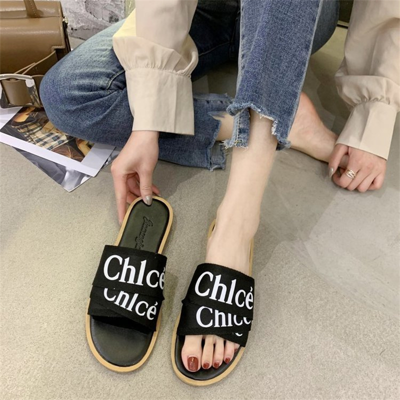 free shipping designer slipper for women outdoor indoor sandals Flat sliders casual beach shoes