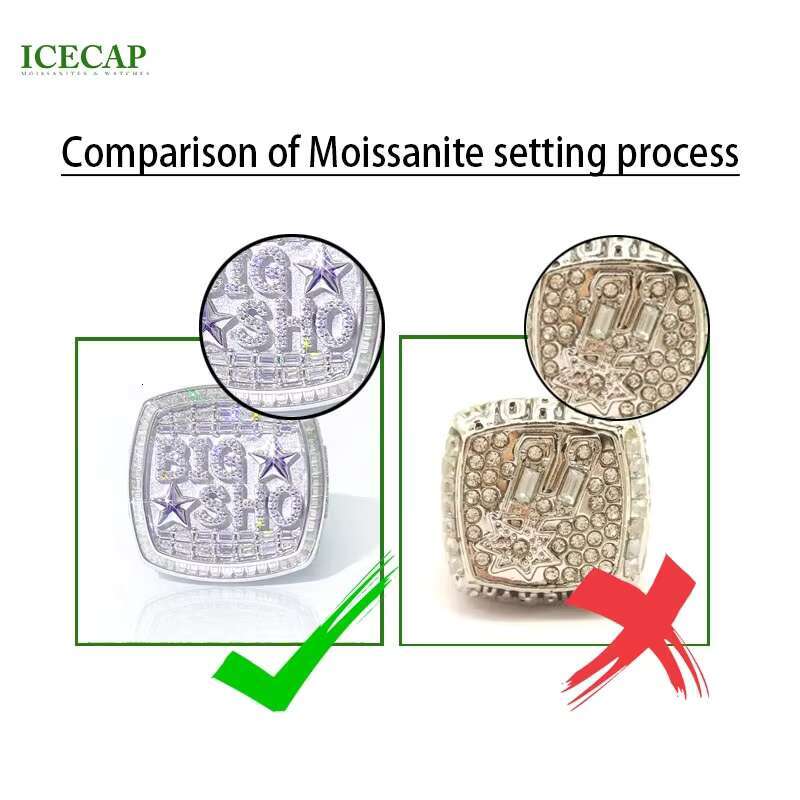 Iced Out Baguette Cut Moissanite Diamond Ring Hip Hop Fine Jewelry Ring for Women Custom 925 Silver Wedding Gemstones Ring Set