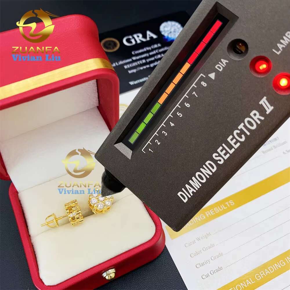 Wholesale Price Shiny 925 Sterling Silver Diamond Fine Jewelry Vvs Moissanite Jewelry Stud Earrings
