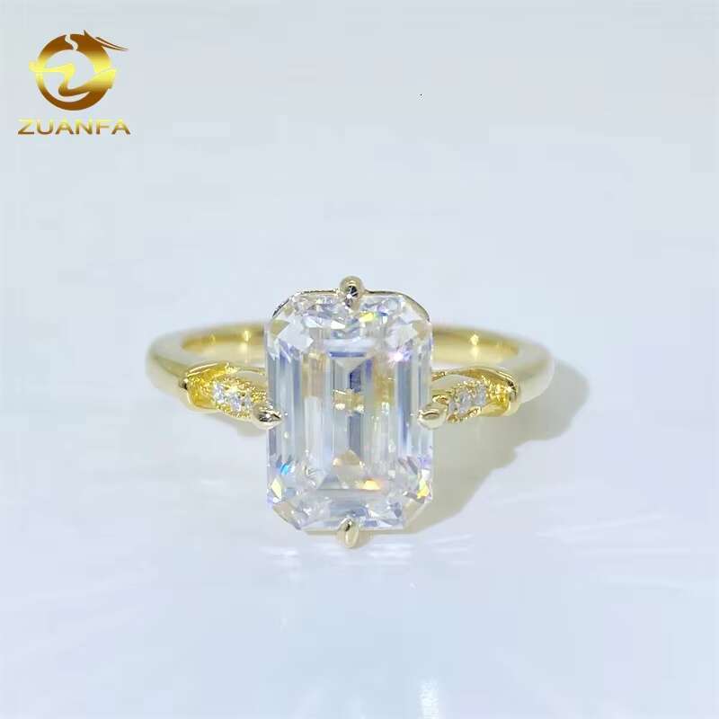 Brand New S925 Silver 9K 14K 18K Gold Ring 5CT 9*11mm Emerald Diamond Engagement Women Jewelry Moissanite Ring