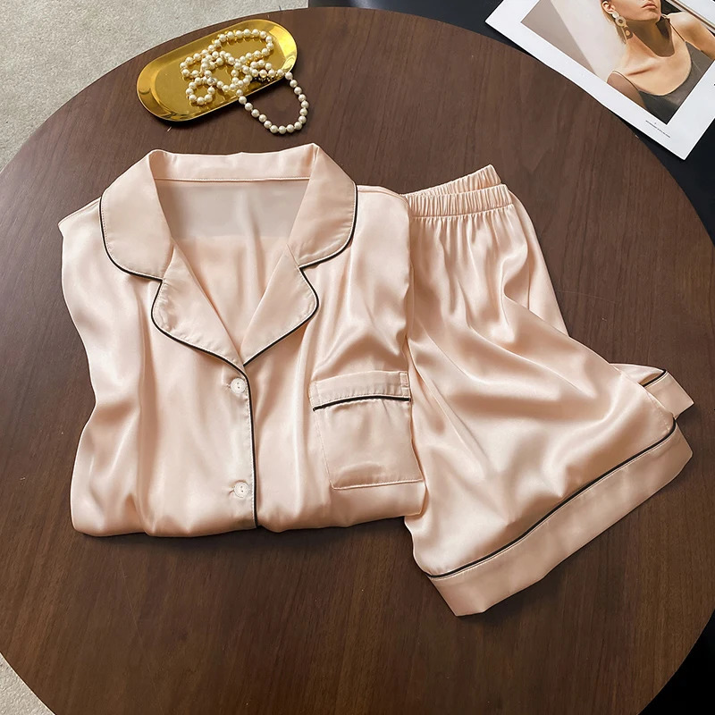 Ins Simple Solid Y2k Sweet Lazy Womens Pajamas Korean Harajuku Leisure Lounge Summer Cool Fashion 250409