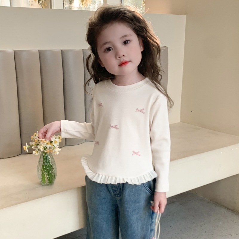Ddmyshoesvip Girls Long Sleeved T Shirt For And Autumn New Style Western Style Children S Base Shirt Girls Baby Spring Outfit Lace Top