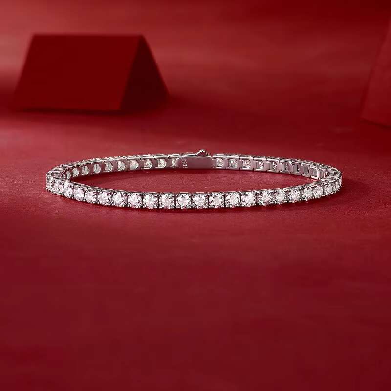 925 Sterling Silver Moissanite Tennis Bracelet for Men and Women Hiphop Rock 18K Gold Plated Luxury Jewelry