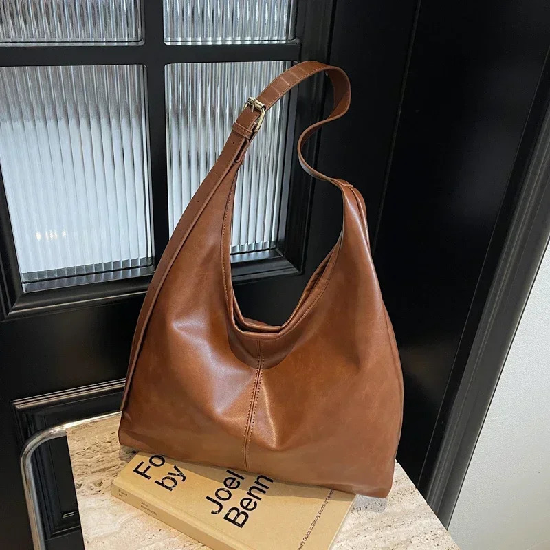 High Quality Large Capacity PU Tote Bags Simple Solid Hasp Classic Commute Style Shoulder Bags for Women Fashion 250408