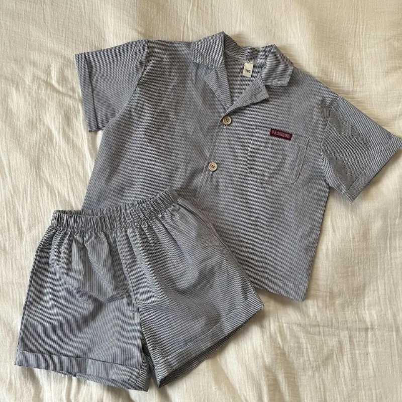 Brothers and sisters clothing summer plaid childrens lapel shirt+shorts boys 2PCS girls baby collar dress 1-8Y childrens clothing S2548